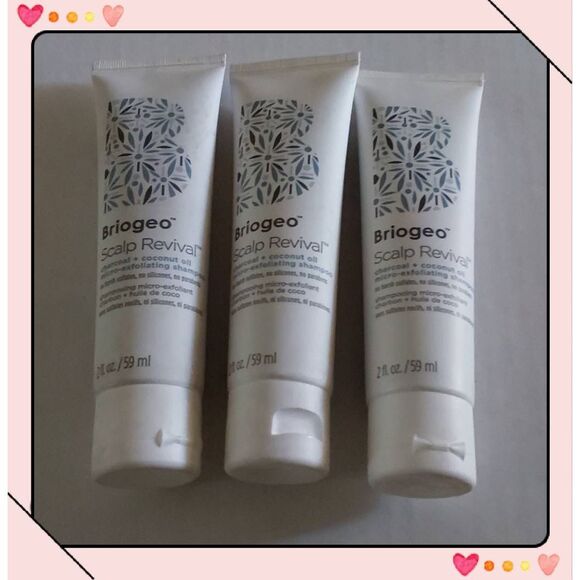 New Lot of (3) BRIOGEO Scalp Review Charcoal + Coconut Micro-Exfoliating Shampoo - Picture 1 of 4